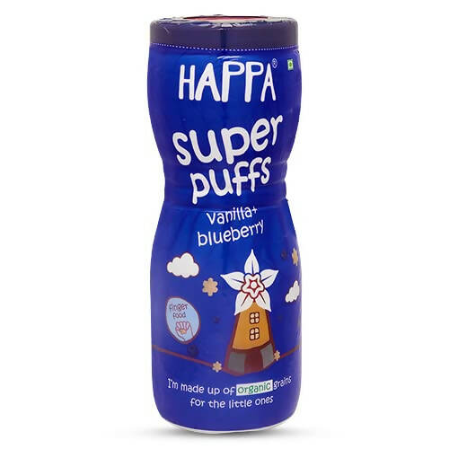 Happa Multigrain Vanilla & Blueberry Melts Super Puffs (8 Months+) - Nascens Enterprises Pvt Ltd.