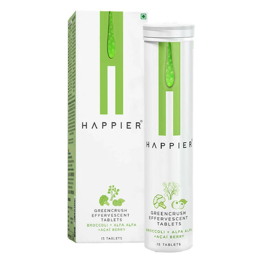 Happier Greencrush Effervescent Tablets | Swadesiicart