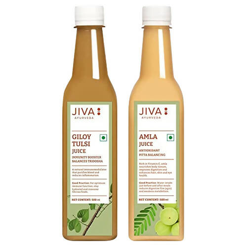 Jiva Ayurveda Giloy Tulsi & Amla Juice Combo | Swadesiicart