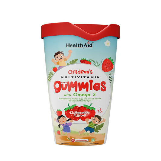 HealthAid Children's Multivitamin Gummies with Omega 3 Gummies - Strawberry Flavour - HealthAid