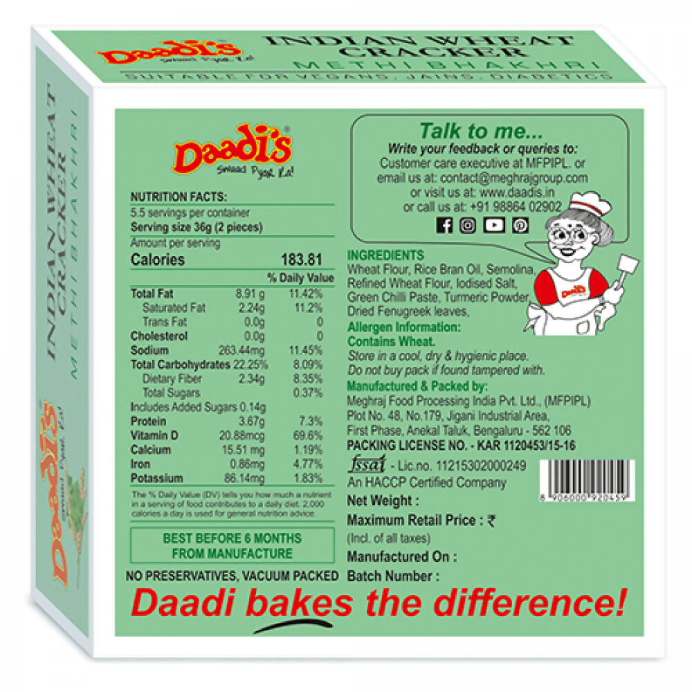 Daadi's Methi Bhakhri - Swadesiicart