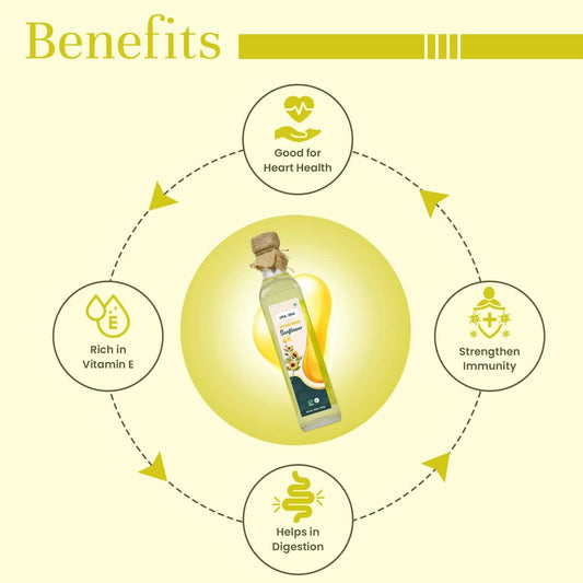 Upaveda Organic Cold Pressed Sunflower Oil - Swadesiicart