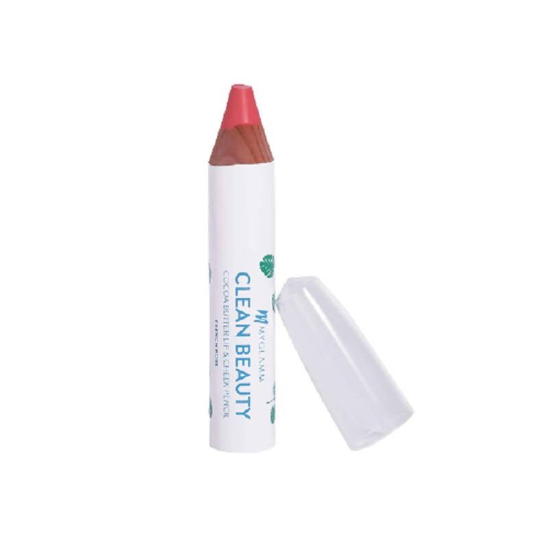 MYGLAMM Clean Beauty Cocoa Butter Lip & Cheek Pencil - French Rose - Swadesiicart