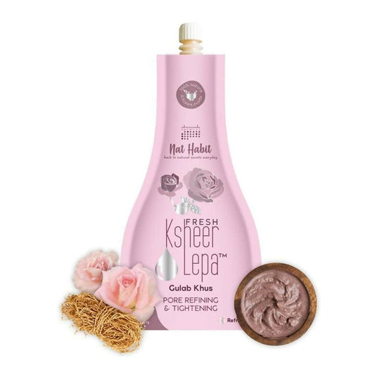Nat Habit Fresh Gulab Khus Ksheer Lepa Face Mask For Pore Refining, Tightening - Swadesiicart