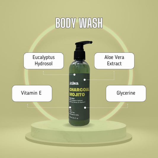 Atisa Charcoal Mojito Body Wash | Swadesiicart