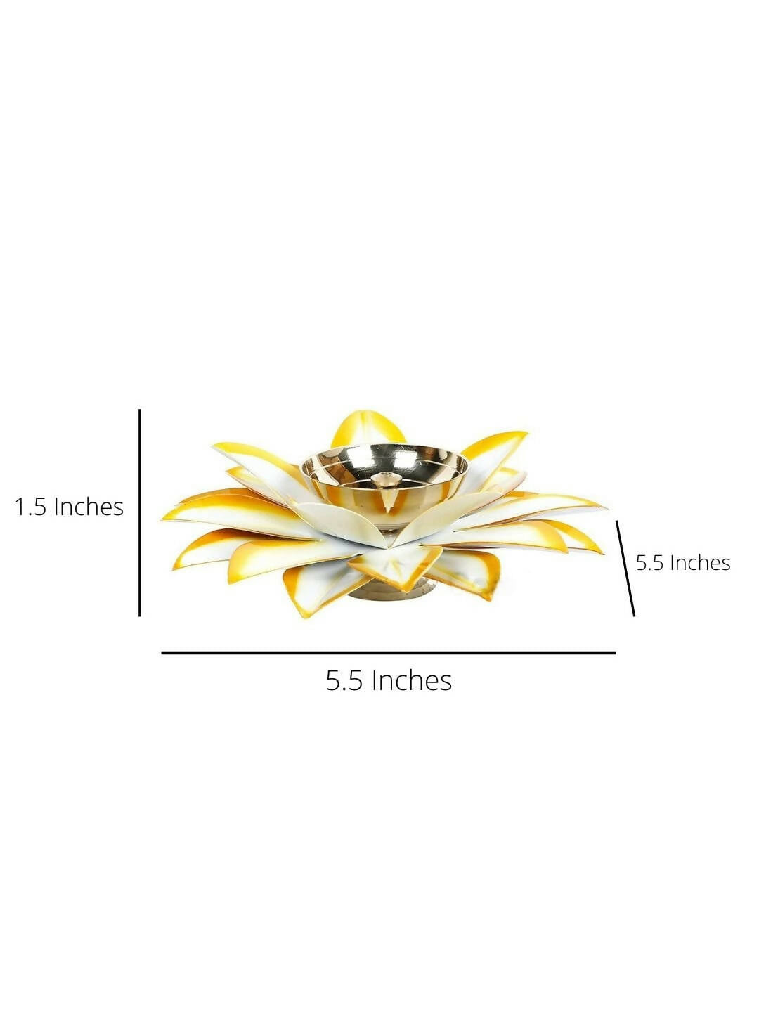 CraftVatika Gold-Toned Lotus Shaped Diya For Pooja | Swadesiicart