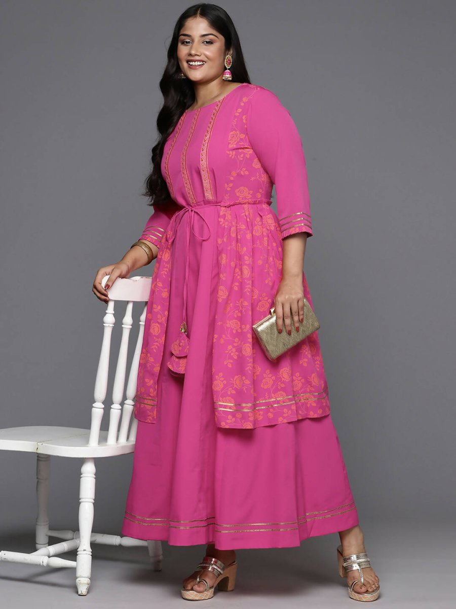 Ahalyaa Women's Traditional wear Ethnic Dress - PINK | Swadesiicart