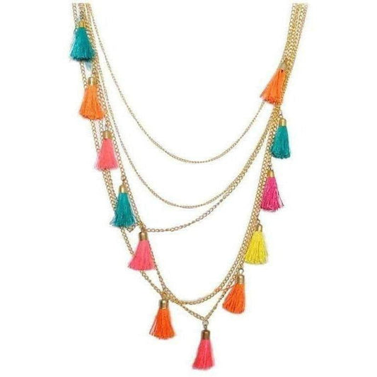 MS Fashion India Latest Traditional Multi Color Layered Necklace | Swadesiicart