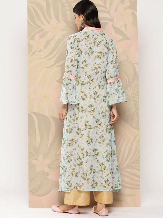 Ahalyaa Women's Traditional wear Kurta - Sky Blue | Swadesiicart