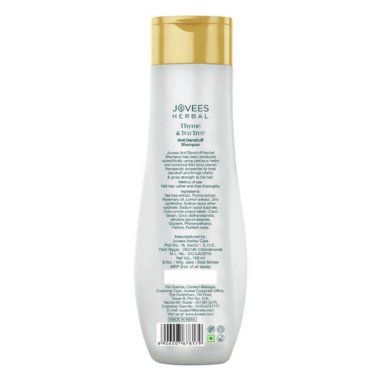 Jovees Thyme & Tea Tree Anti Dandruff Shampoo For All Hair Types - Swadesiicart
