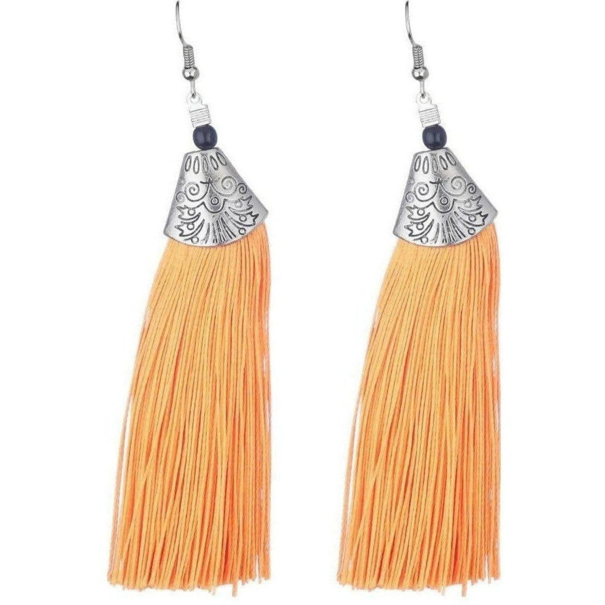 MS Fashion India Orange Fringe Earrings | Swadesiicart