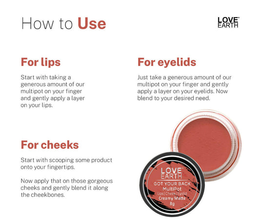 Love Earth Lip Tint & Cheek Tint Multipot-Got Your Back - Distacart
