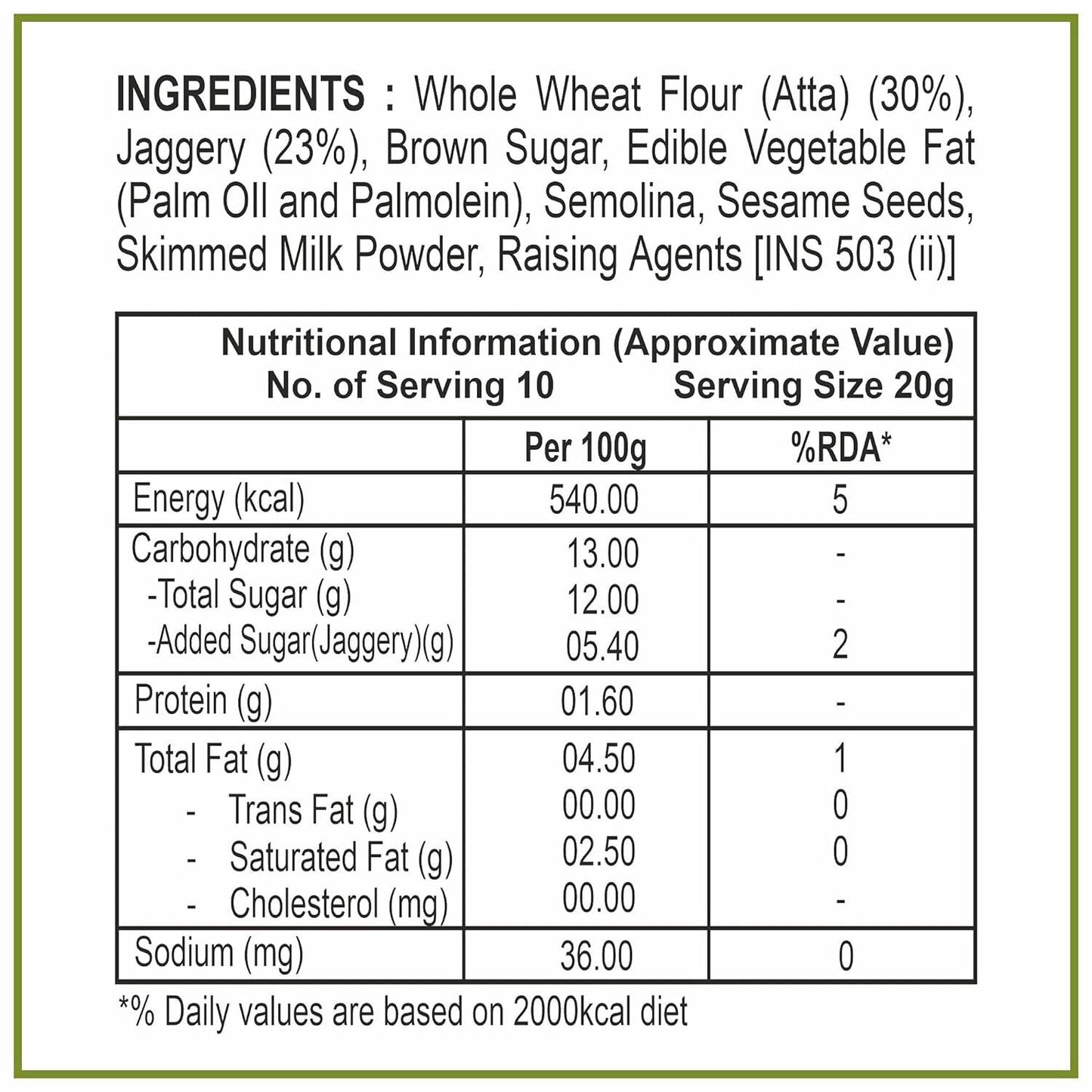 Dhampur Green Gur Crackers Cookies - Swadesiicart