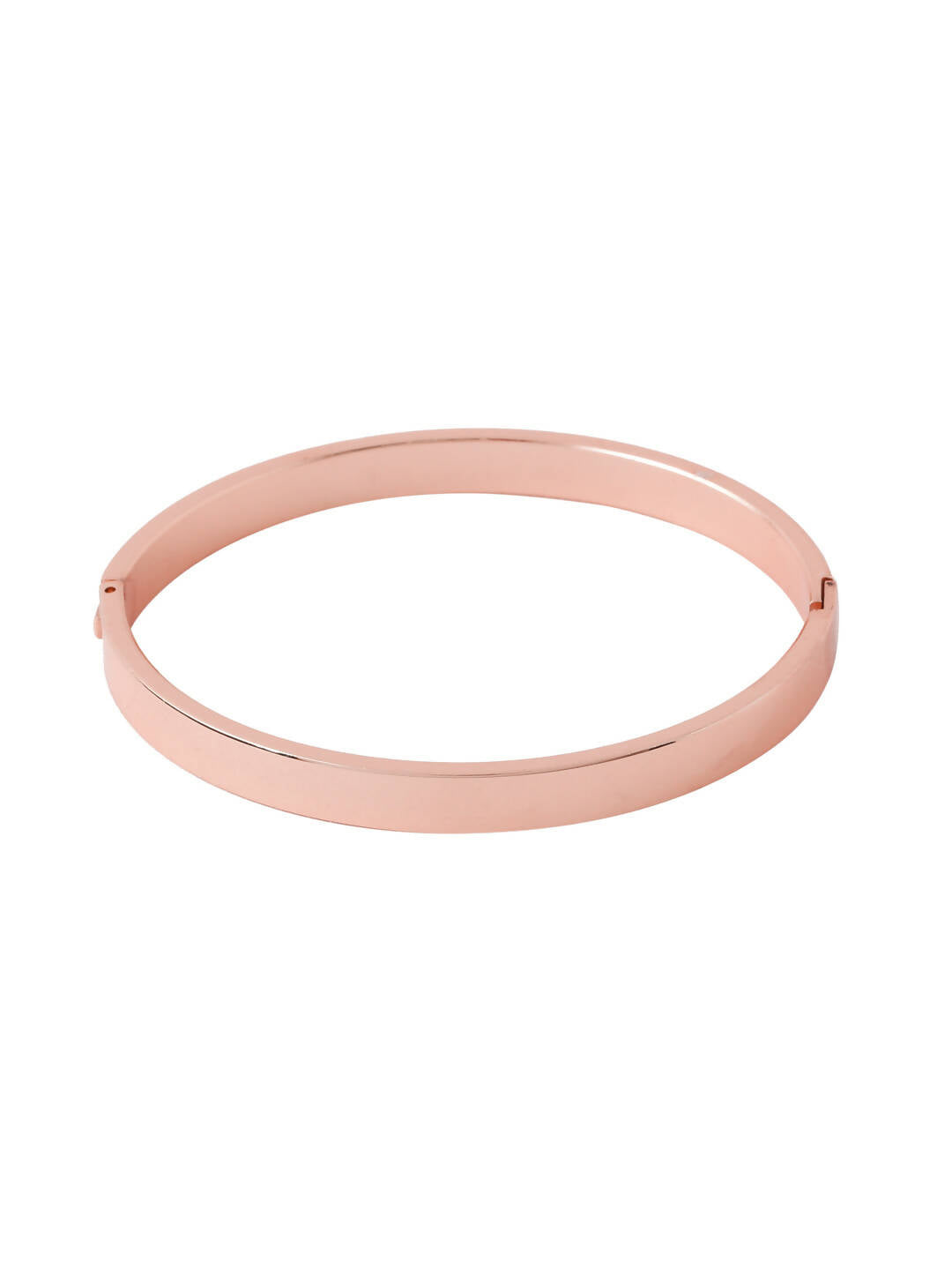 NVR Men's Rose Gold Metal Interlock Kada Bracelet - Swadesiicart