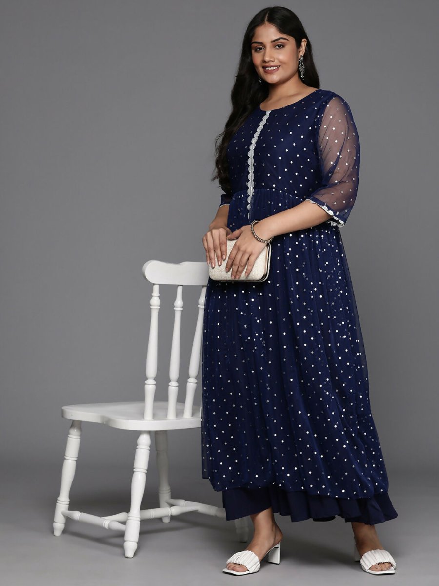 Ahalyaa Women's Traditional wear Ethnic Dress - Navy Blue | Swadesiicart