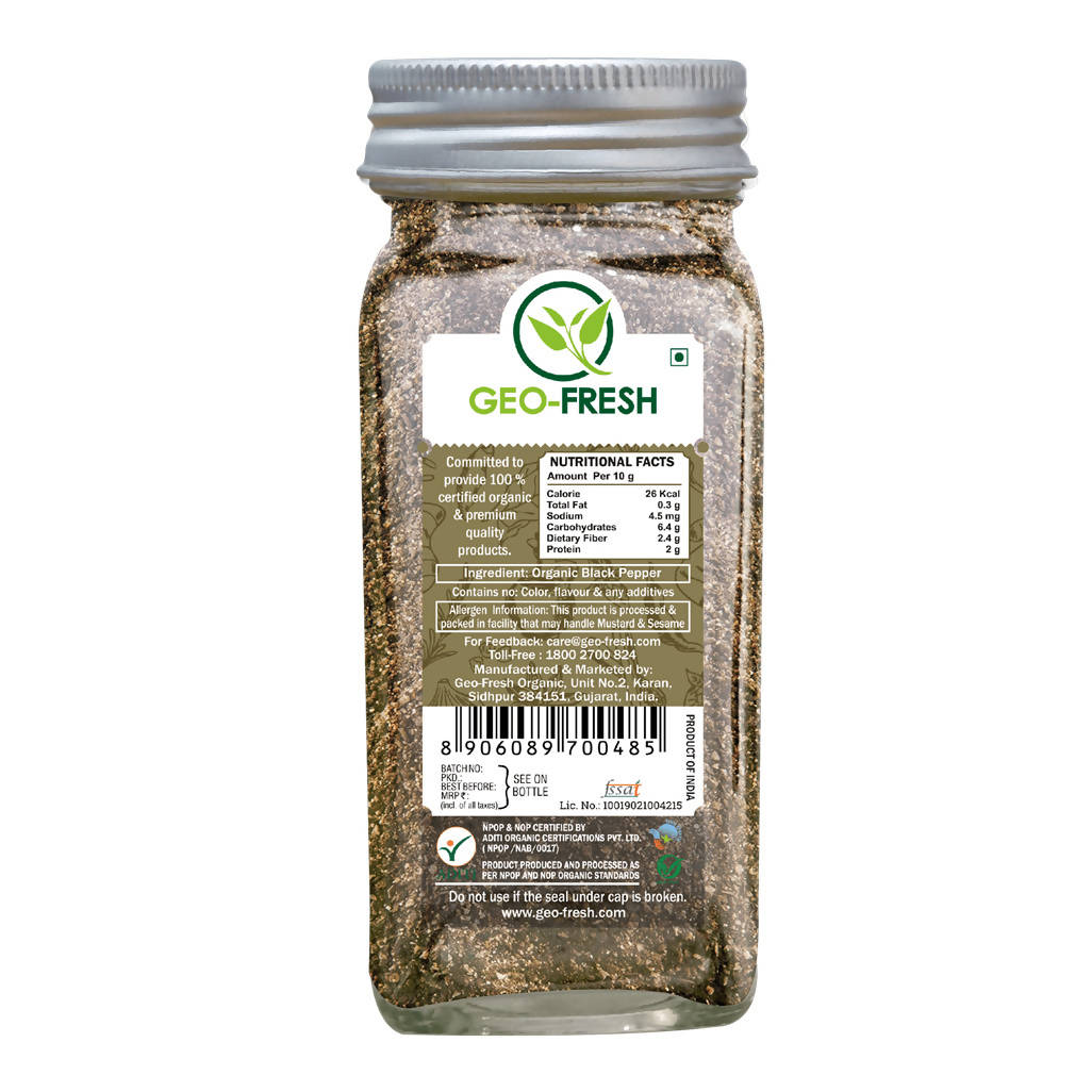 Geo-Fresh Organic Black Pepper Coarse - Swadesiicart