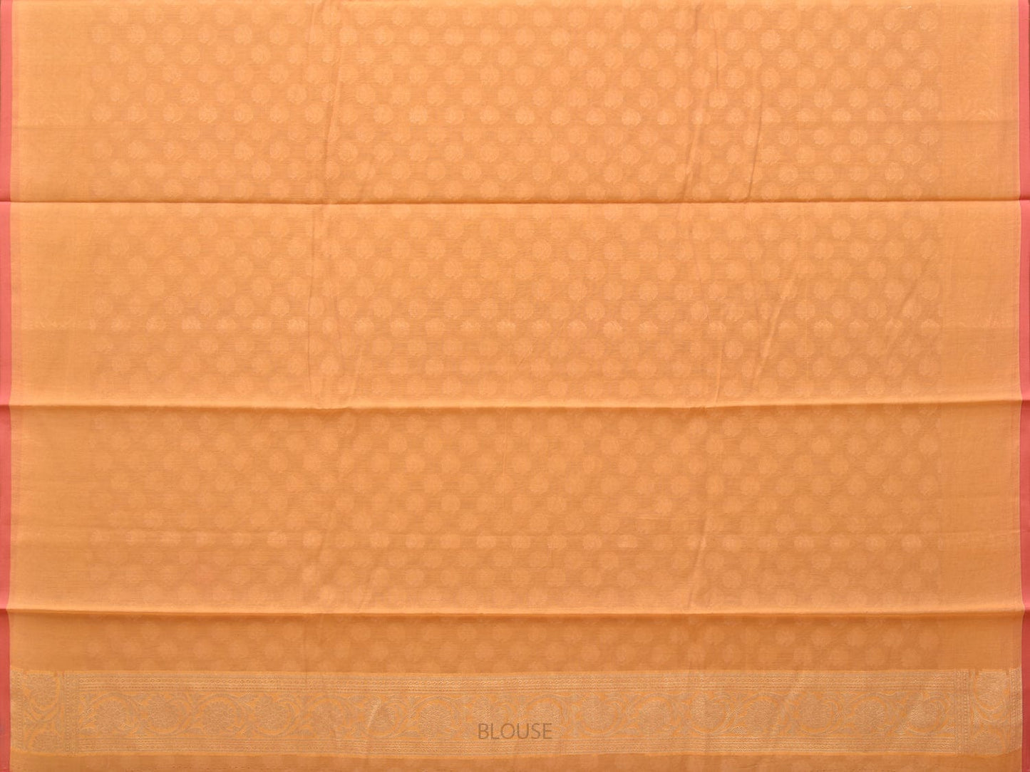 Orange Cut Work Cotton Silk Saree with All Over Banaras Design - Global Threads | Swadesiicart