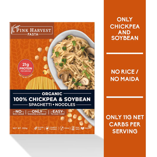 Pink Harvest Organic 100% Chickpea & Soybean Spaghetti Noodles - Swadesiicart