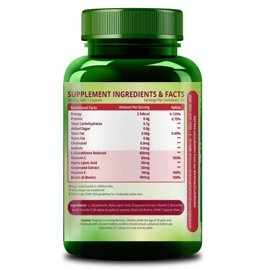 Himalayan Organics Skin Glow Gutathione Capsules | Swadesiicart