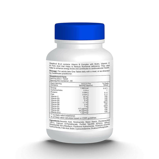 Healthvit Nutrition Natural B-Vit Tablets - Swadesiicart