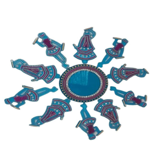 Kundan HandiKrafts Acrylic Sky Blue Colour Jumbo Rangoli - Aahana - The Bliss Store