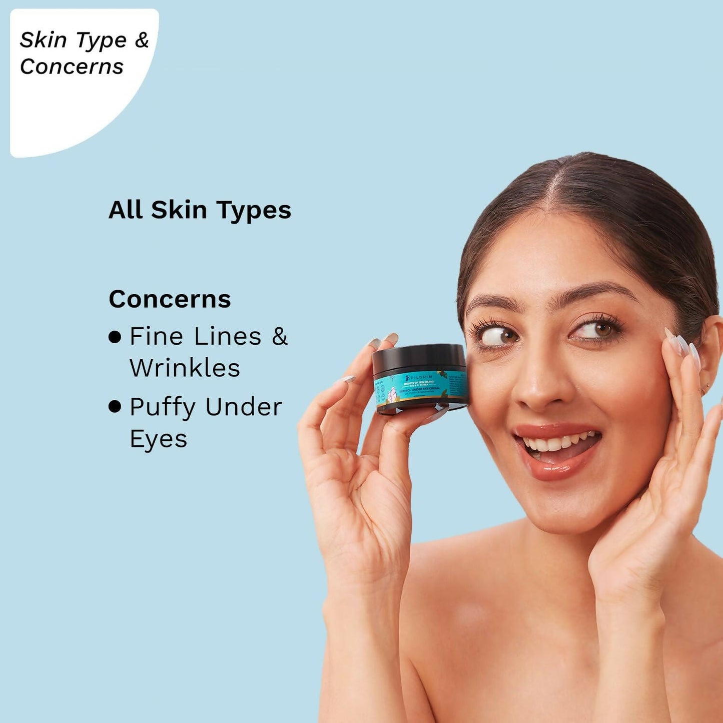Pilgrim Korean Retinol Under Eye Cream with Vitamin C & Hyaluronic Acid For Dark Circles, Puffiness & Fine Lines - Swadesiicart