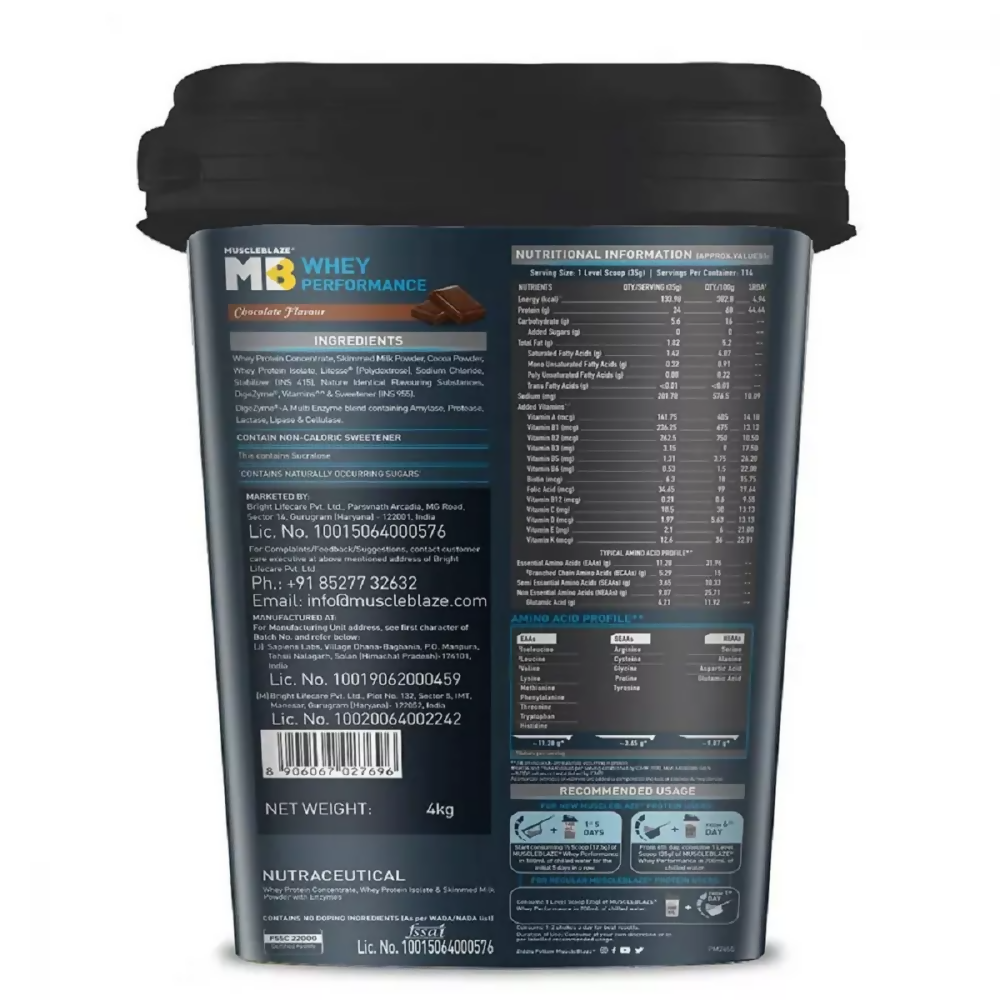 MuscleBlaze Whey Performance Protein Chocolate | Swadesiicart