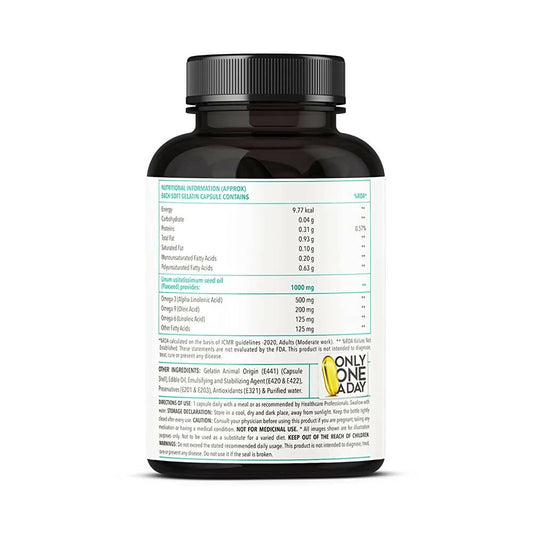 Zingavita Flaxseed Oil 1000 mg Softgel Capsules | Swadesiicart