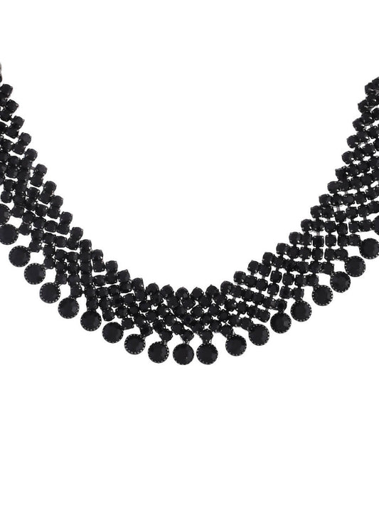VOJ Women Black Color stainless steel Jewellery Set