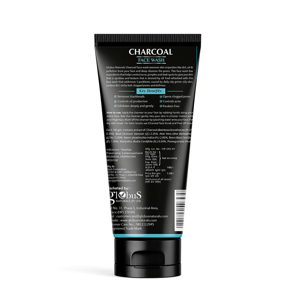 Globus Naturals Charcoal Face Wash | Swadesiicart