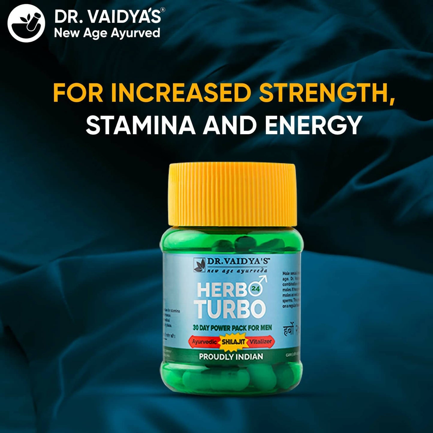 Dr. Vaidya's Herbo 24 Turbo Capsules For Men | Swadesiicart