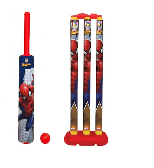Manaki Enterprise Plastic Spiderman Cricket Kit (Multicolour)