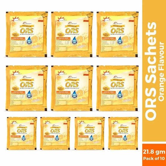 Dr. Morepen ORS Powder Sachets, Liquid Hydration Drink - Orange Flavour - Dr Morepen