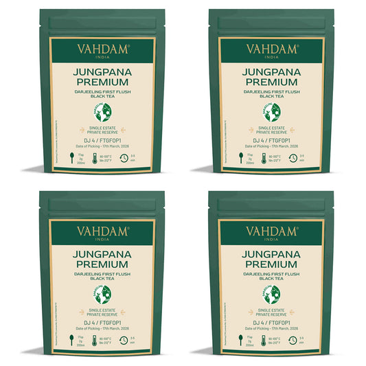 2026 Jungpana Premium Darjeeling First Flush Black Tea DJ FF BT-100g/Pack of 4