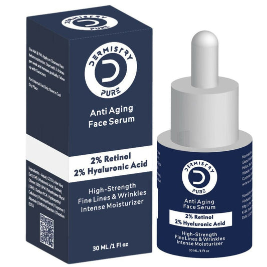 Dermistry Pure 2% Retinol 2% Hyaluronic Acid Anti Aging Moisturizer Fine Lines Wrinkles Face Serum - Swadesiicart