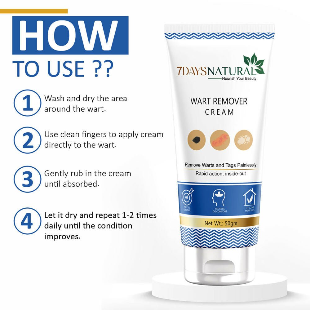 7 Days Natural Wart Remover Cream with AHA- BHA - Swadesiicart