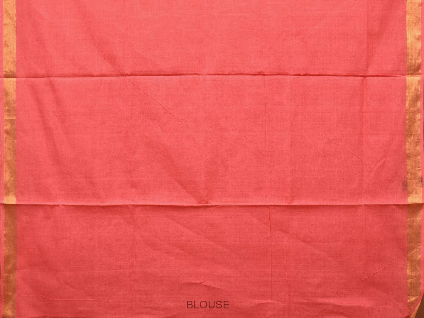 Peach Khadi Cotton Handloom Saree with Big Floral Pallu Design - Global Threads | Swadesiicart