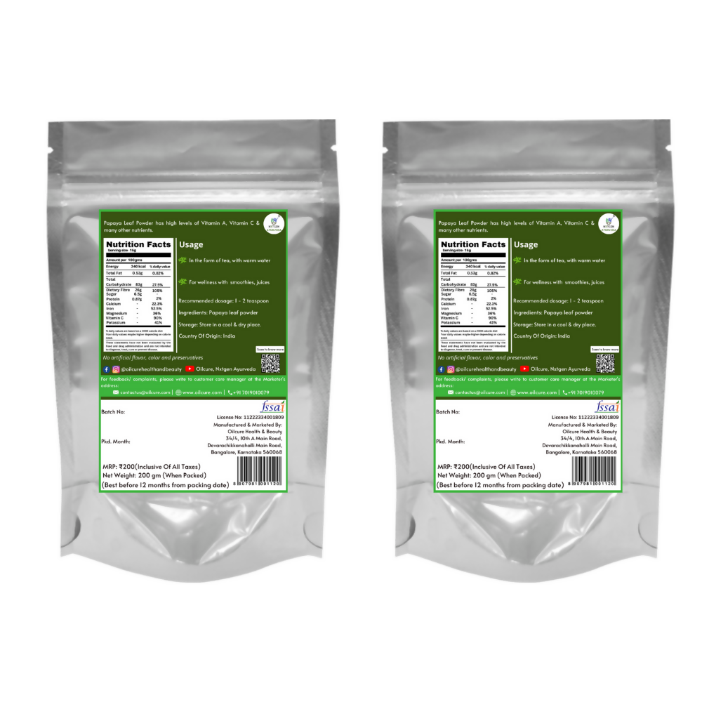 Nxtgen Ayurveda Papaya Leaf Powder - Swadesiicart