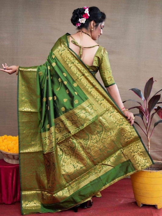 Anouk Ethnic Motifs Woven Design Zari Banarasi Saree | Swadesiicart