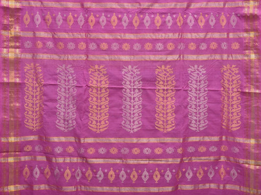 Pink Uppada Cotton Handloom Saree with Karpur Pallu Design - Global Threads | Swadesiicart