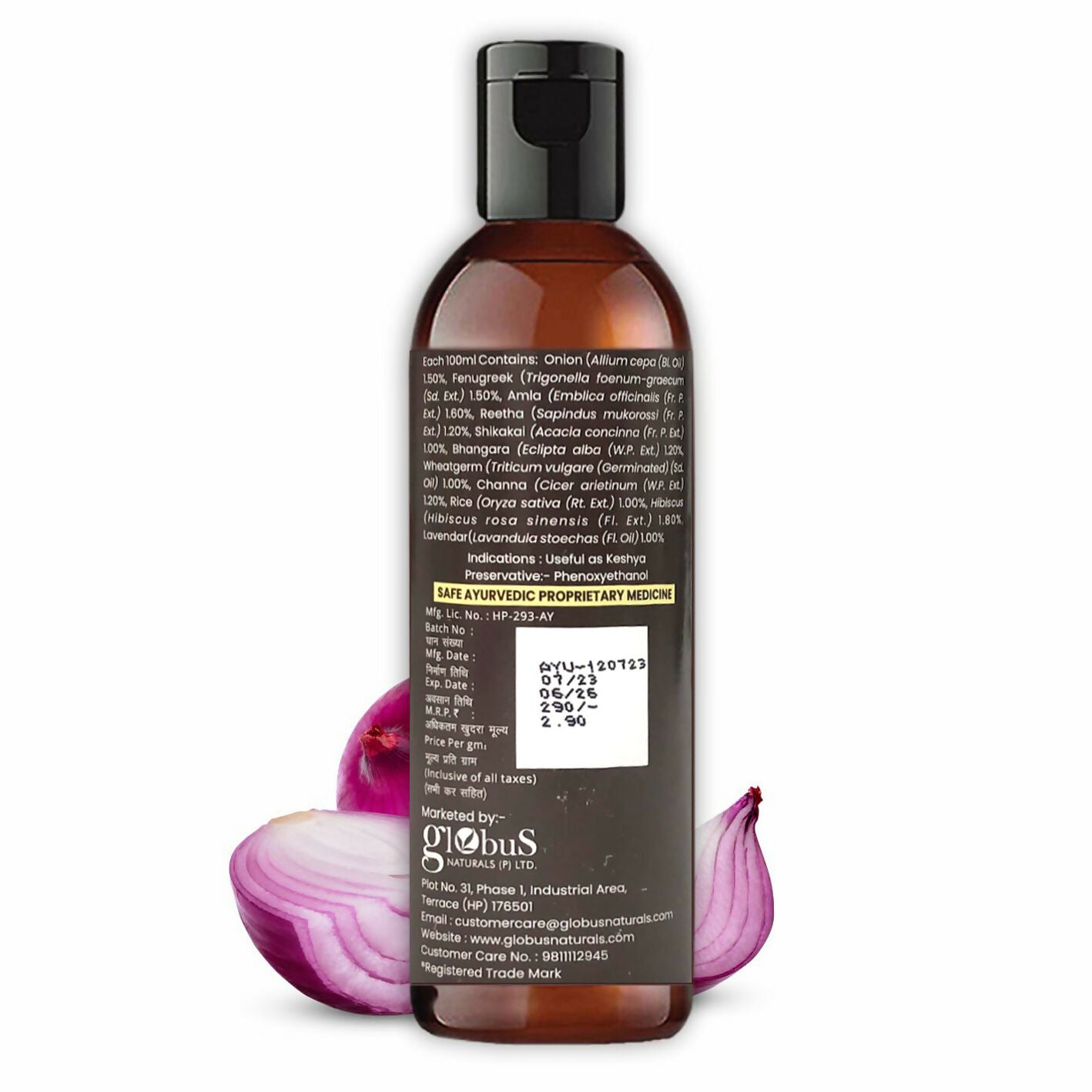 Globus Naturals Onion Shampoo | Swadesiicart