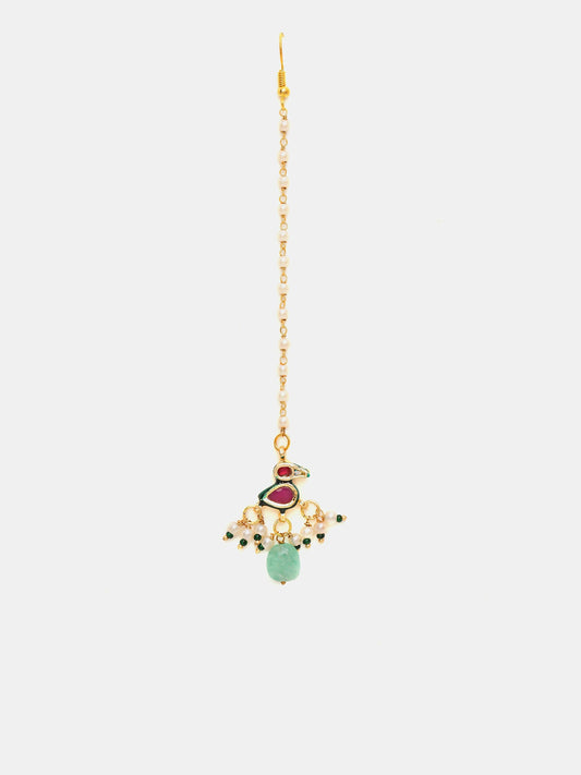Ruby Raang Multi-Color Kundan Maang Tikka | Swadesiicart