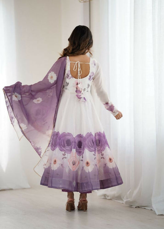 Joban Fashion Onion Pink Kurta Set Organza Sequin Embroidery Work