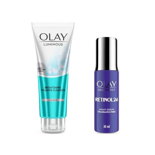 Olay Retinol Kit For Overnight Repair - Serum With Free Cleanser - Swadesiicart