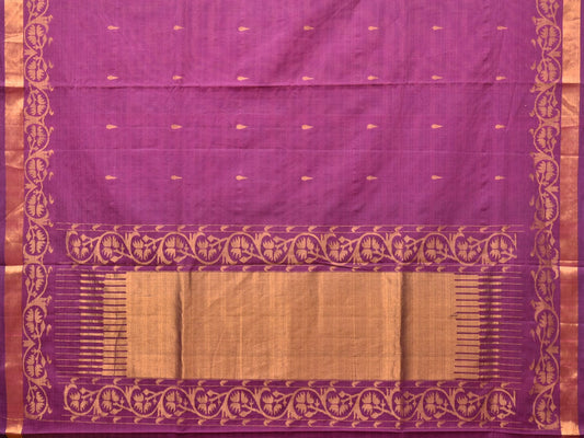 Purple Uppada Cotton Handloom Saree with Border Design - Global Threads | Swadesiicart