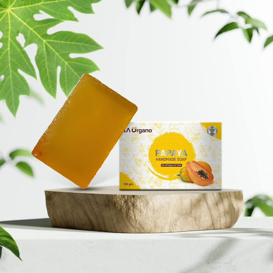 LA Organo Papaya Handmade Natural Bath Soap | Swadesiicart
