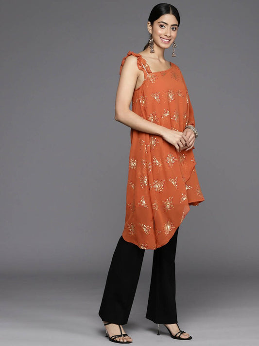 Ahalyaa Women's Traditional wear Tunic - Orange | Swadesiicart