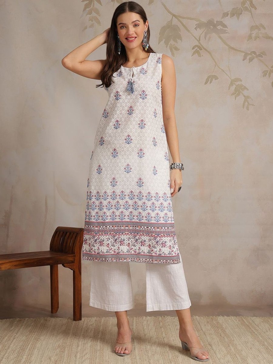 Anouk Women Printed Chikankari Kurta - Swadesiicart