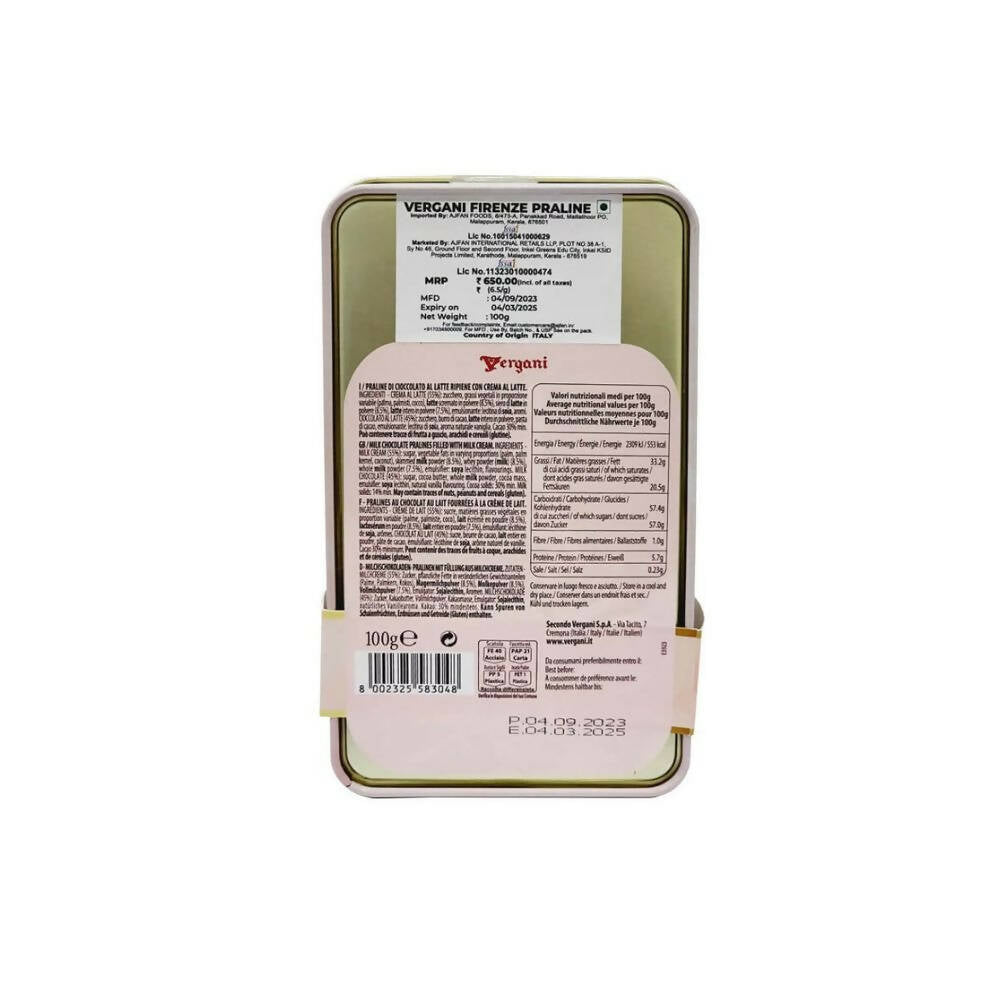 Ajfan Milk Chocolate Cream Pralines in Firenze Gift Tin | Swadesiicart