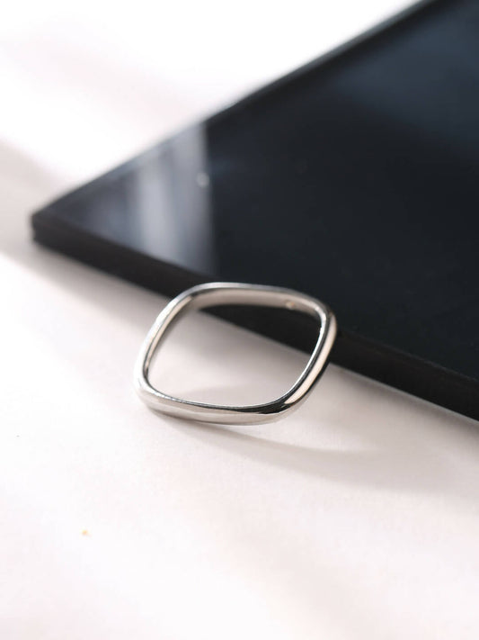 NVR Women's Silver-Plated Rectangular Stylish Ring - Distacart